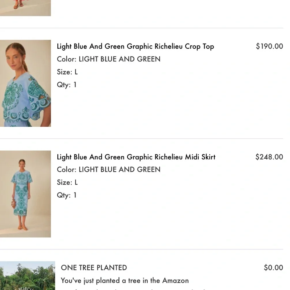 FARM Rio Blue and Green Embroidered Matching Set - Picture 6 of 12